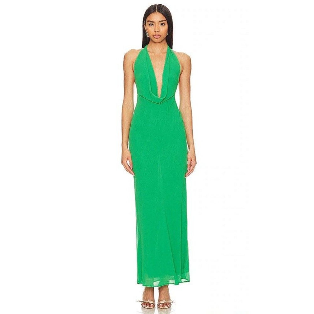 NWT Runaway The Label Lexie Dress In Green Apple Cowl Neck Maxi Women’s Small